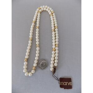 Marvella faux pearl necklace 24" NWT